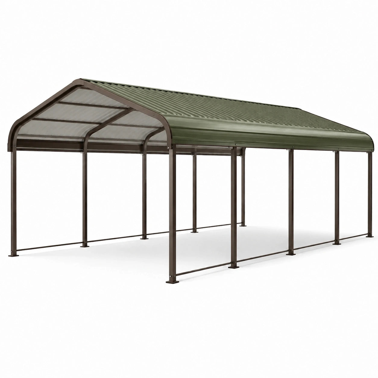 Carport Aluminium mit Polycarbonatdach 600x300 cm Grün
