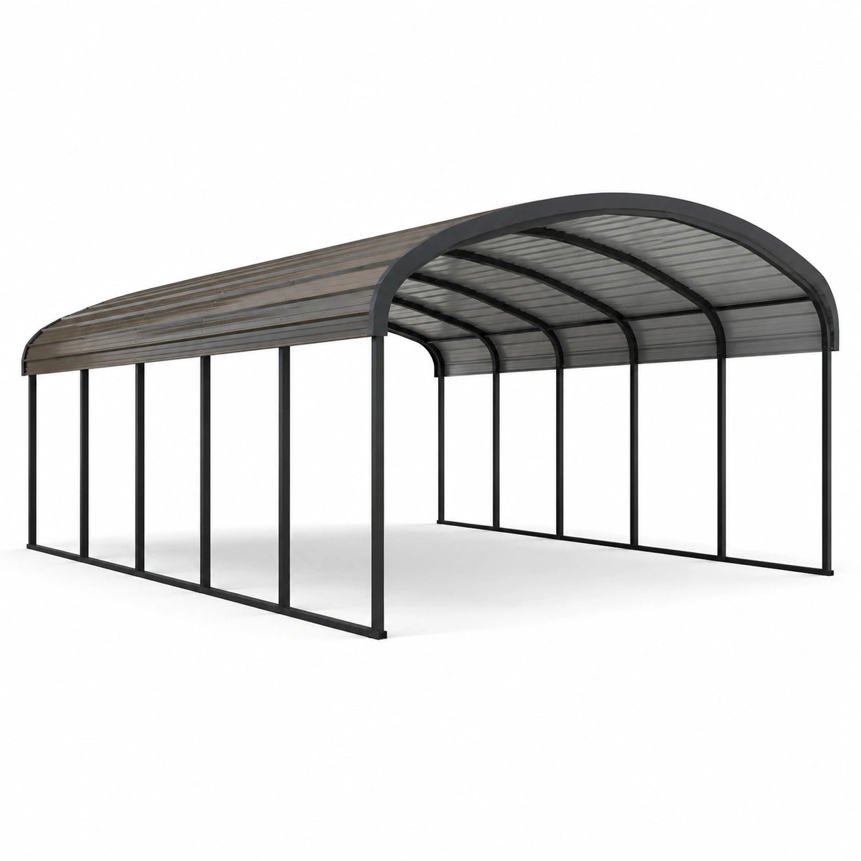 Carport Stahlrahmen mit Polycarbonat-Dach 500x300x250 cm Anthrazit