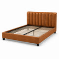 Doppelbett mit Kunstleder Braun 200x160cm