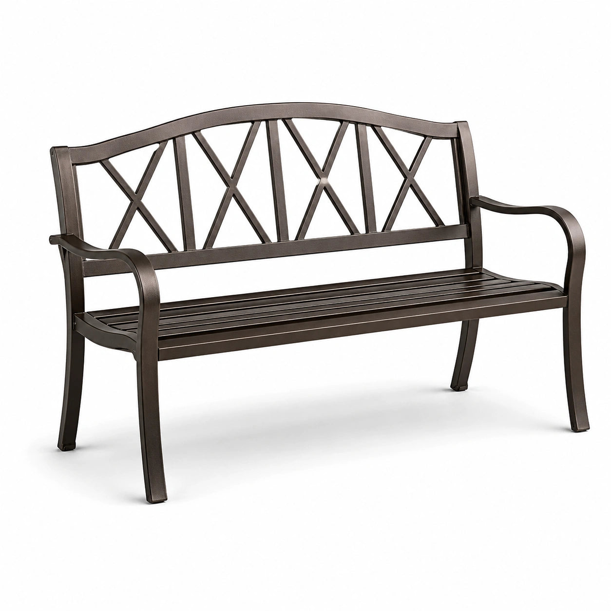 Gartenbank aus Aluminium Braun 127cm