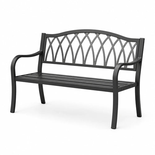 Stahl Gartenbank 125x60x85 cm Schwarz