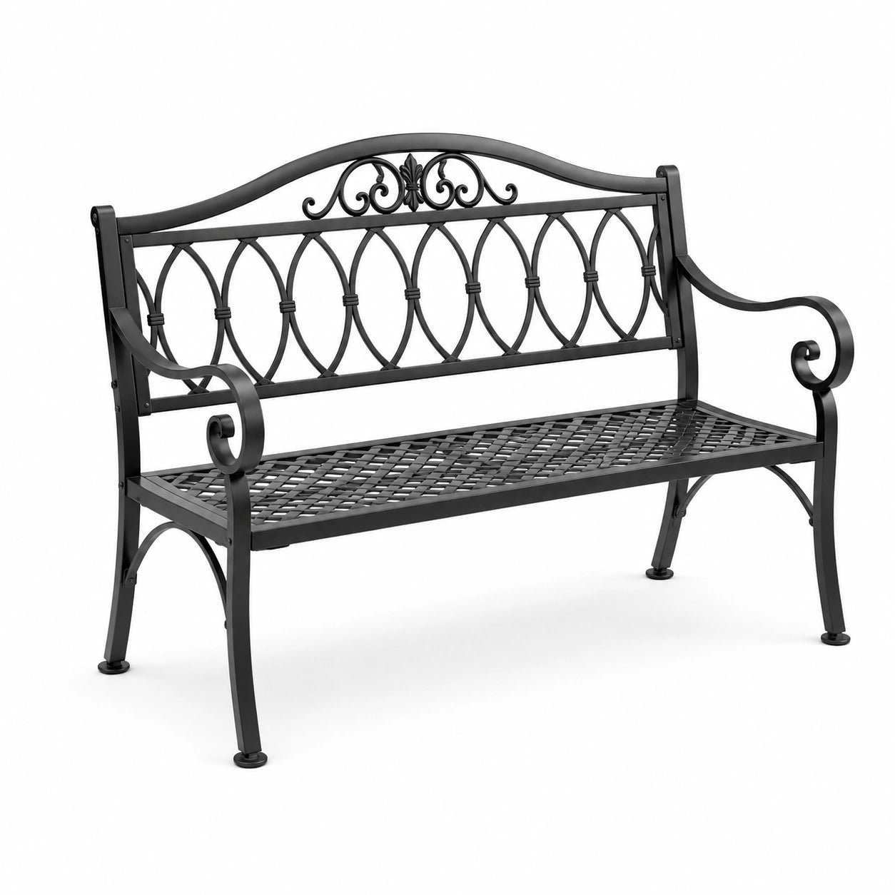 Gartenbank Metall Schwarz 126 cm
