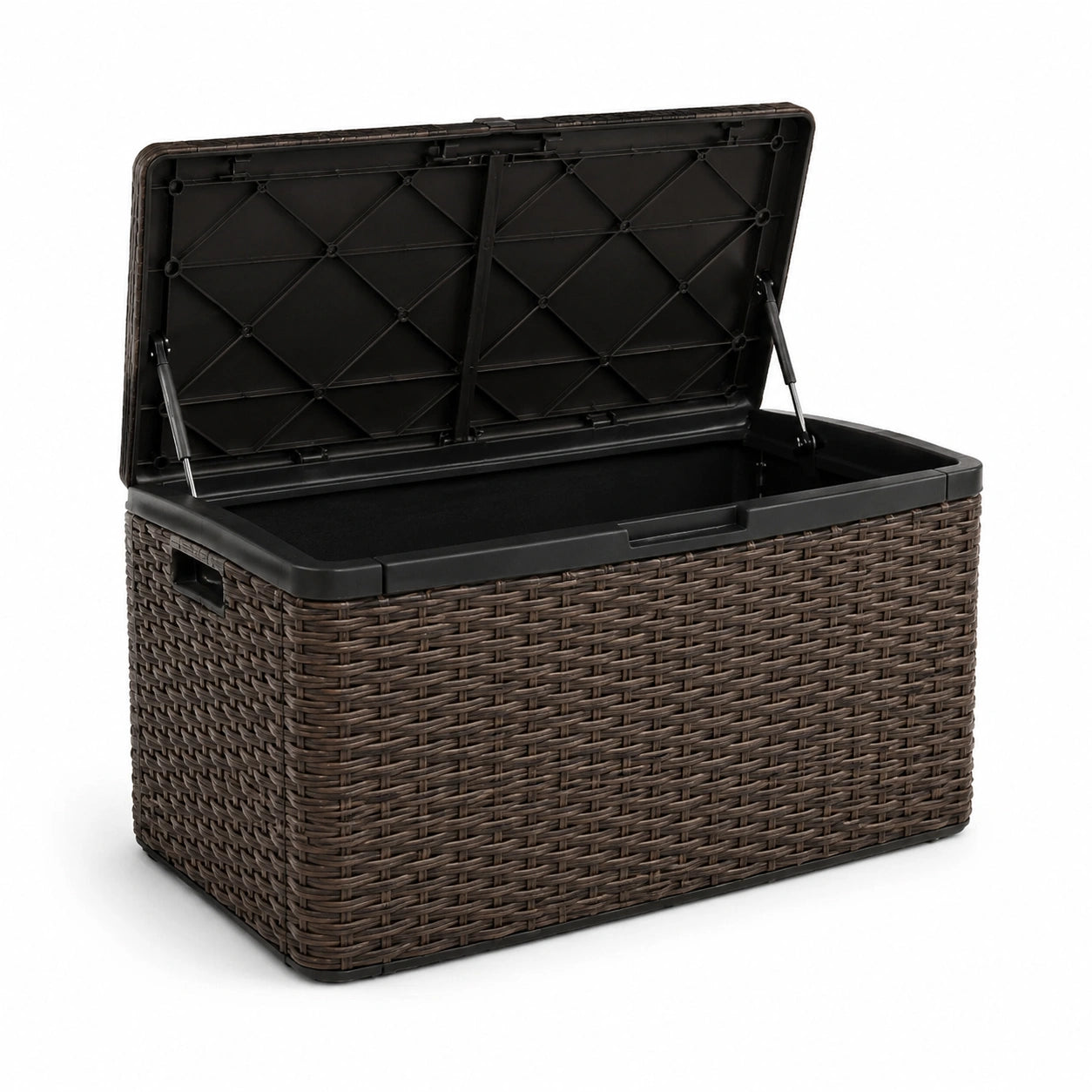 Aufbewahrungsbox aus Polyrattan 120x55x60 cm Braun