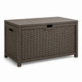 Polyethylen Gartenbox in Rattanoptik, 117x45x57 cm, Braun