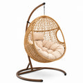 Rattan Hängesessel mit Stahlrahmen und Polyesterbezug