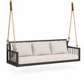 Metall Schaukelbank mit Kissen Schwarz Beige
